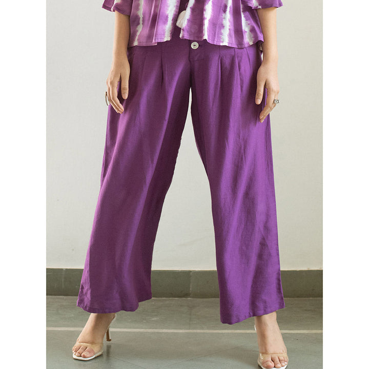 Gulaal Purple Solid Pant