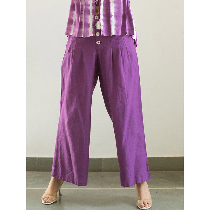 Gulaal Purple Solid Pant
