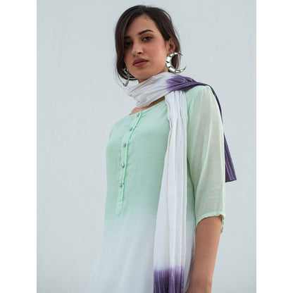 Gulaal White Rasha Dip-Dye Kurta