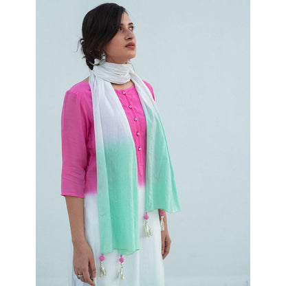 Gulaal White Bhavi-Dip-Dye Kurta