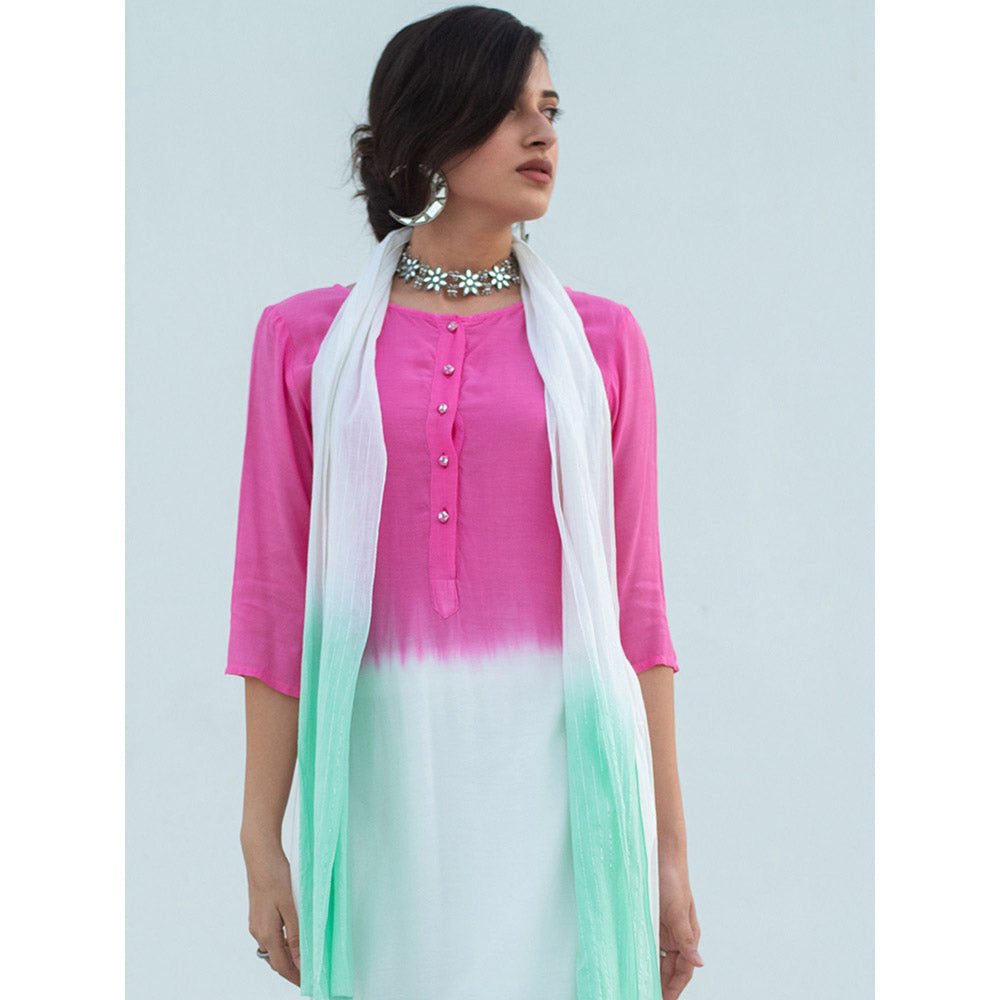 Gulaal White Bhavi-Dip-Dye Kurta