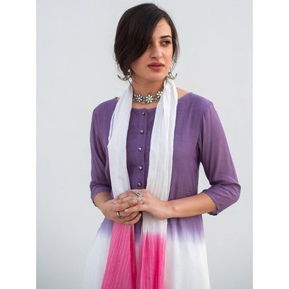 Gulaal White Rozi Dip-Dye Kurta