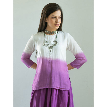 Gulaal Purple Garin Dip-Dye Top