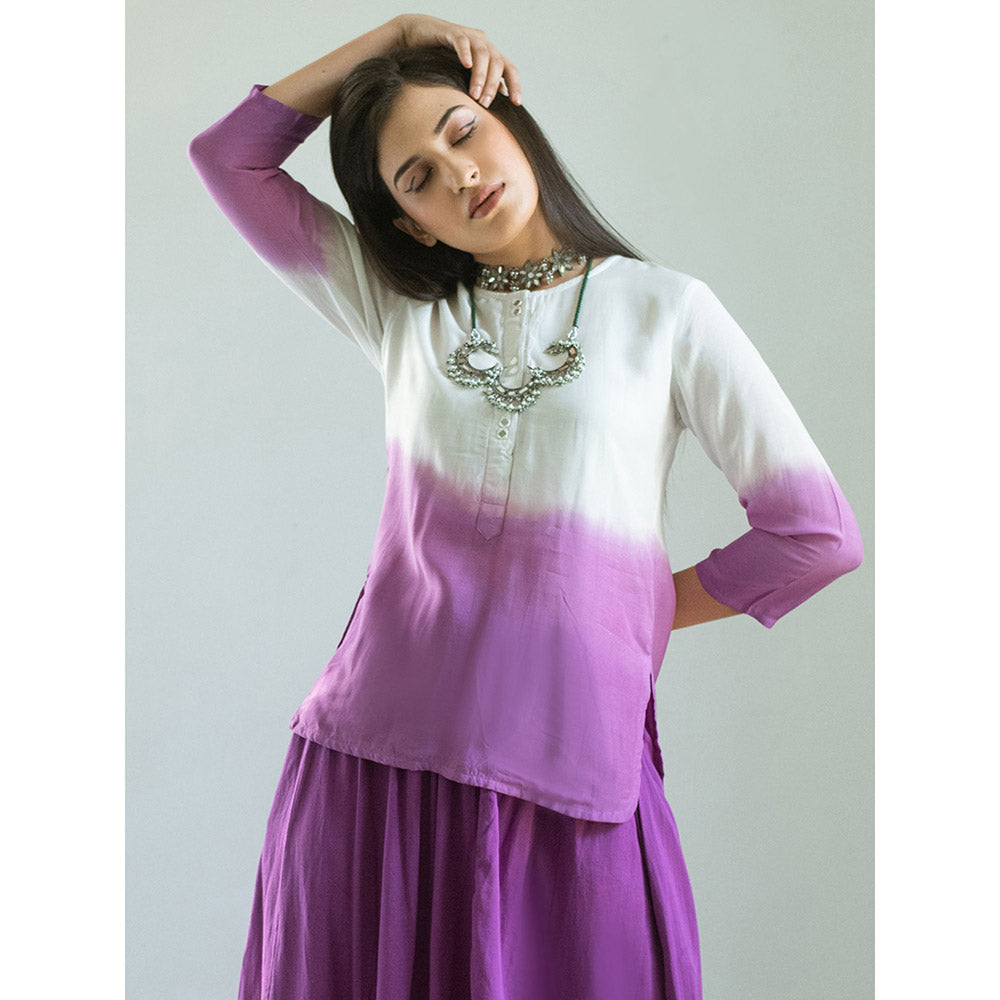 Gulaal Purple Garin Dip-Dye Top