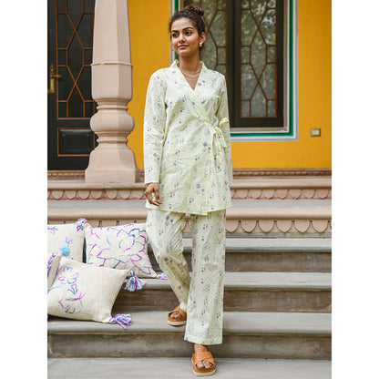 Gulaal Dhavit Wrap Night Suit - Off White