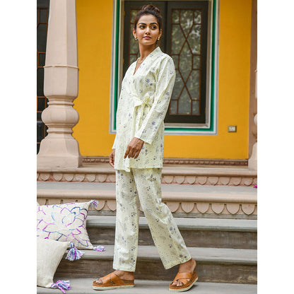 Gulaal Dhavit Wrap Night Suit - Off White