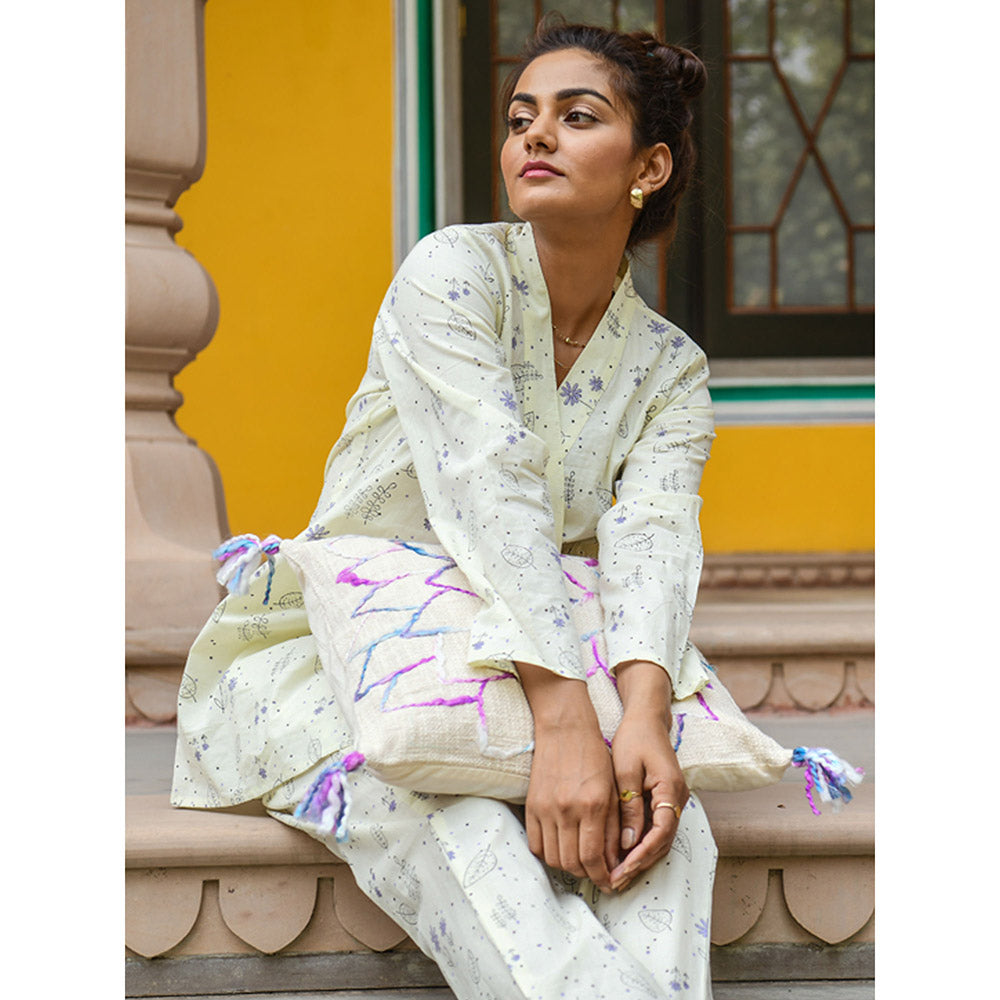 Gulaal Dhavit Wrap Night Suit - Off White
