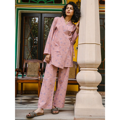 Gulaal Missy Wrap Night Suit - Peach