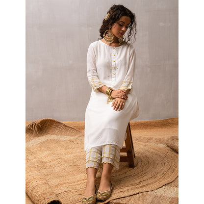 Gulaal Sumukhi Sequin Kurta-Palazzo (Set of 3)