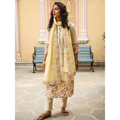 Gulaal Gardenia Kurta Pants Set (Set of 3)