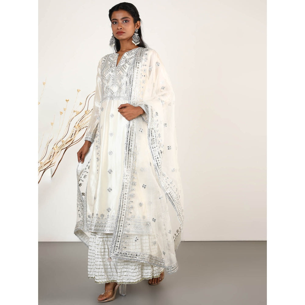 Gopi Vaid Embellished Chand Tunic And Gharara With Dupatta (Set of 3)