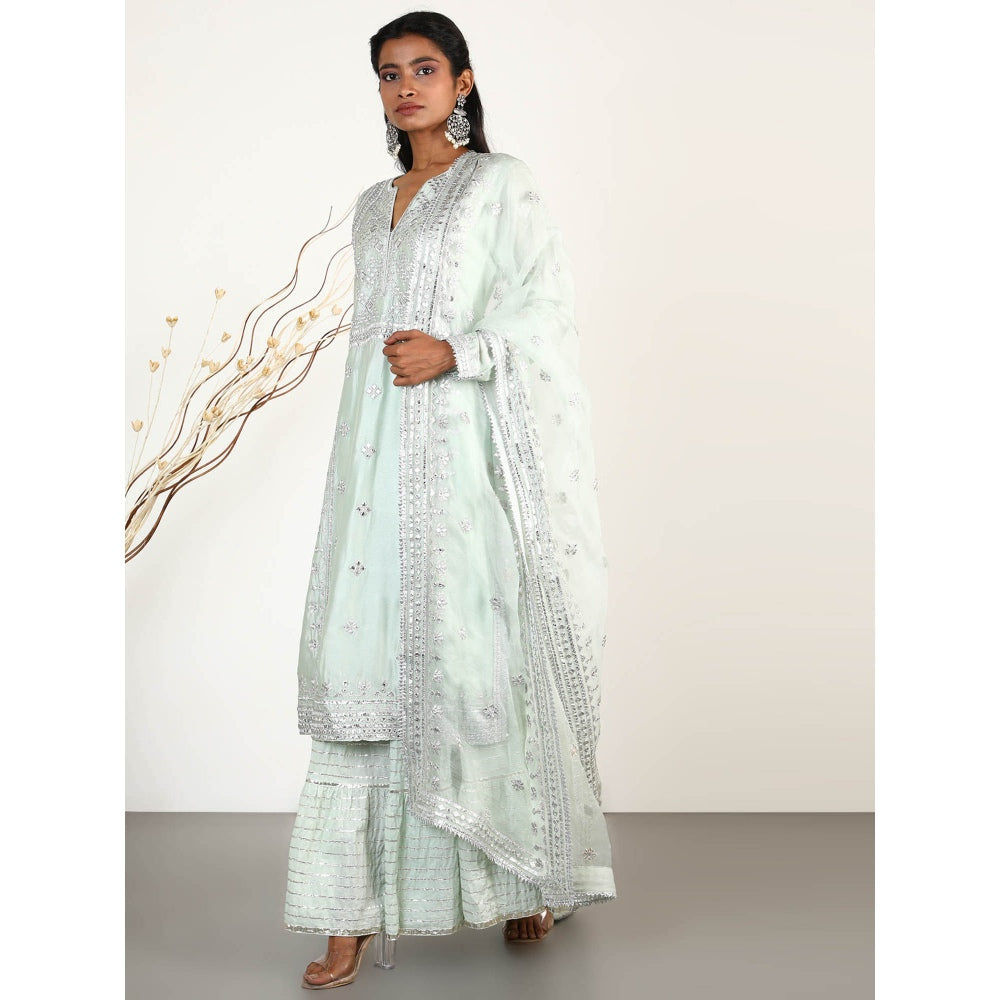 Gopi Vaid Embellished Chand Tunic And Gharara With Dupatta (Set of 3)