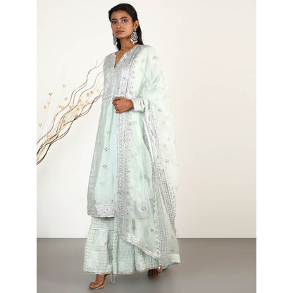 Gopi Vaid Embellished Chand Tunic And Gharara With Dupatta (Set of 3)