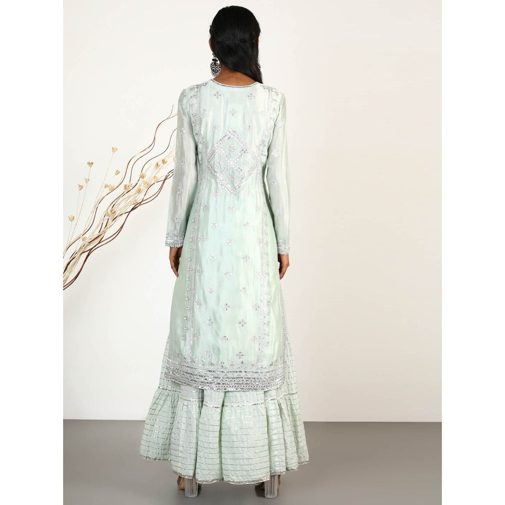 Gopi Vaid Embellished Chand Tunic And Gharara With Dupatta (Set of 3)