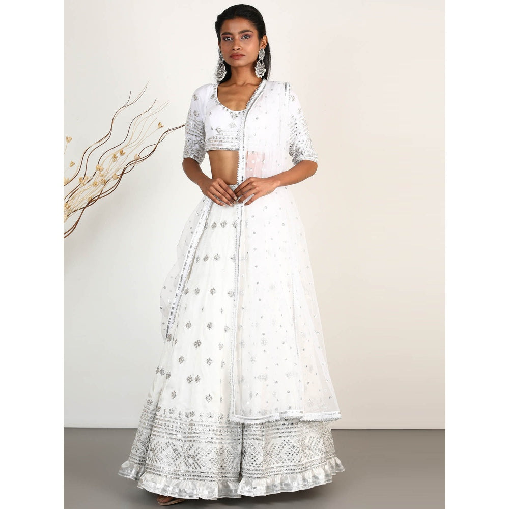 Gopi Vaid Embellished Chand Lehenga And Blouse With Dupatta (Set of 3)