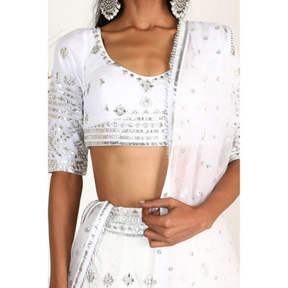 Gopi Vaid Embellished Chand Lehenga And Blouse With Dupatta (Set of 3)