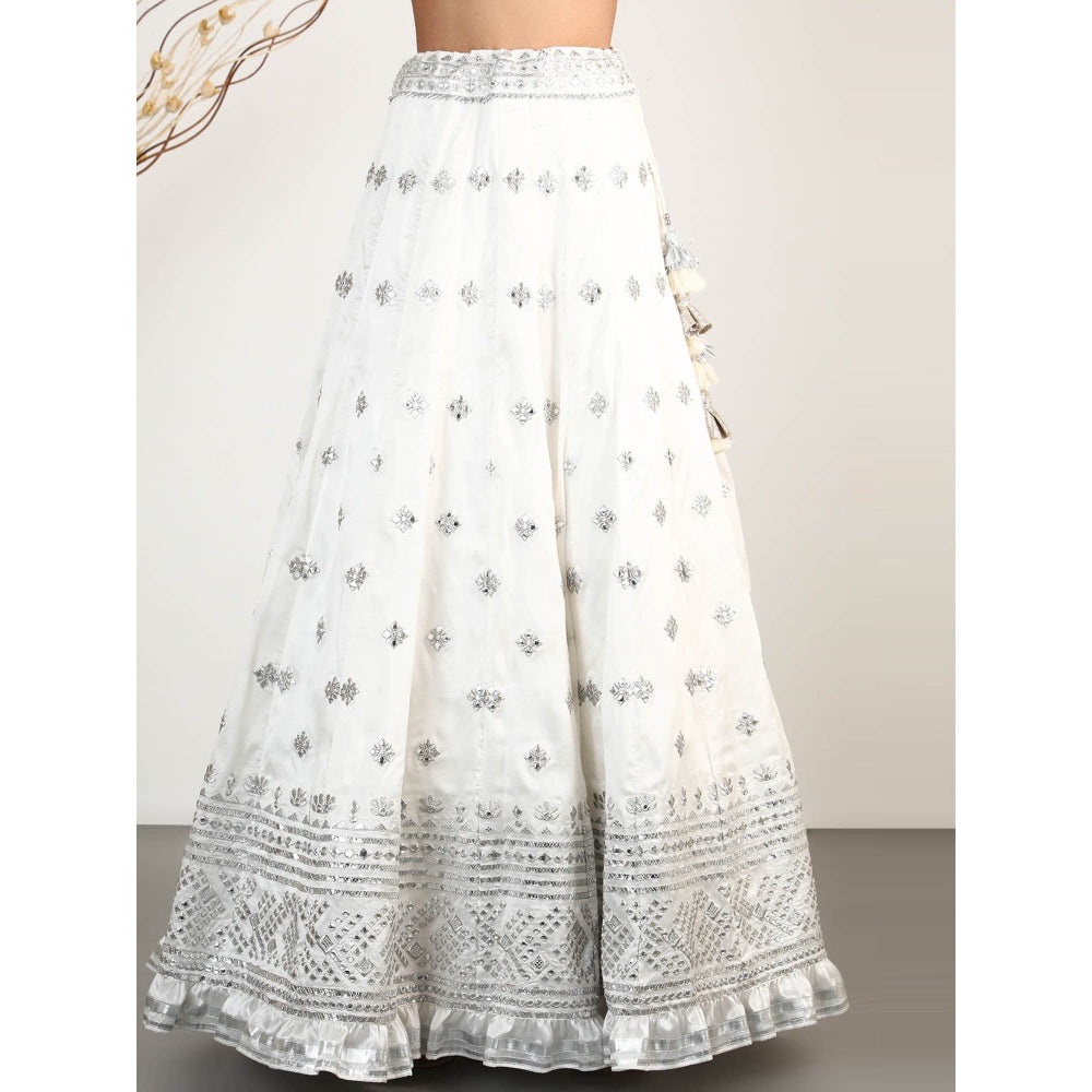 Gopi Vaid Embellished Chand Lehenga Bustier And Blouse With Dupatta (Set of 3)