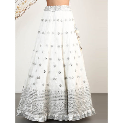 Gopi Vaid Embellished Chand Lehenga Bustier And Blouse With Dupatta (Set of 3)