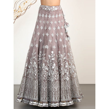 Gopi Vaid Embellished Chand Lehenga Bustier And Blouse With Dupatta (Set of 3)