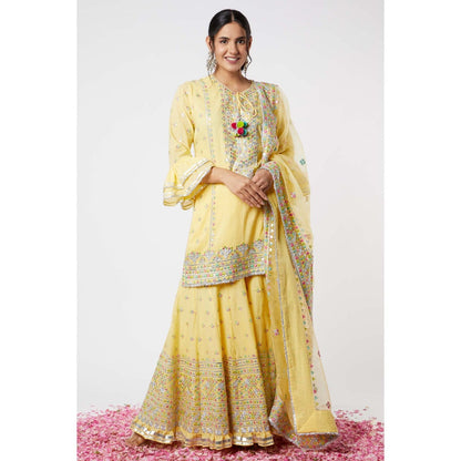 Gopi Vaid Noor Frill Sharara (Set of 3)