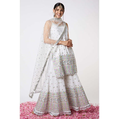 Gopi Vaid Noor Strappy Sharara (Set of 3)