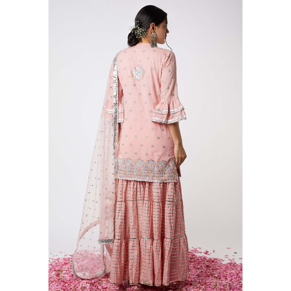 Gopi Vaid Noor Kurta with Line Sharara (Set of 3)