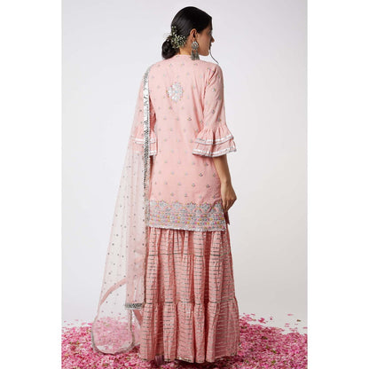 Gopi Vaid Noor Kurta with Line Sharara (Set of 3)