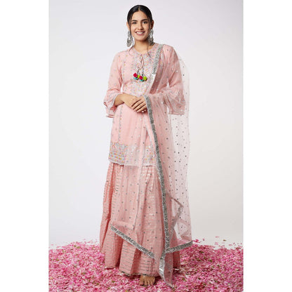 Gopi Vaid Noor Kurta with Line Sharara (Set of 3)