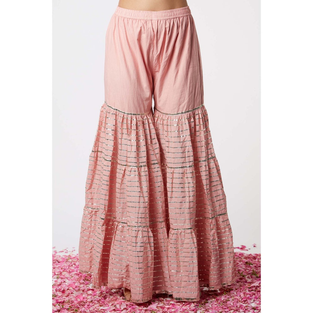 Gopi Vaid Noor Kurta with Line Sharara (Set of 3)