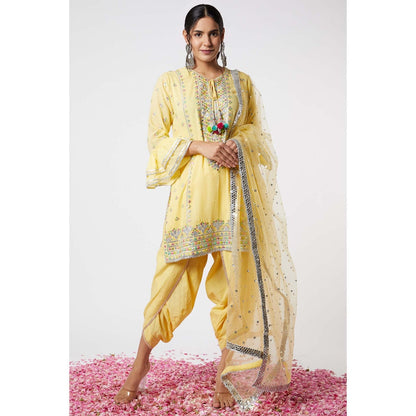 Gopi Vaid Noor Dhoti with Frill Sleeves (Set of 3)