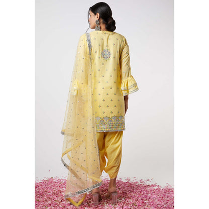 Gopi Vaid Noor Dhoti with Frill Sleeves (Set of 3)