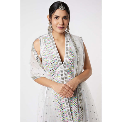 Gopi Vaid Noor Sleeveless Sharara (Set of 3)