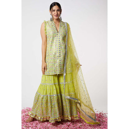 Gopi Vaid Noor Sleeveless Sharara (Set of 3)