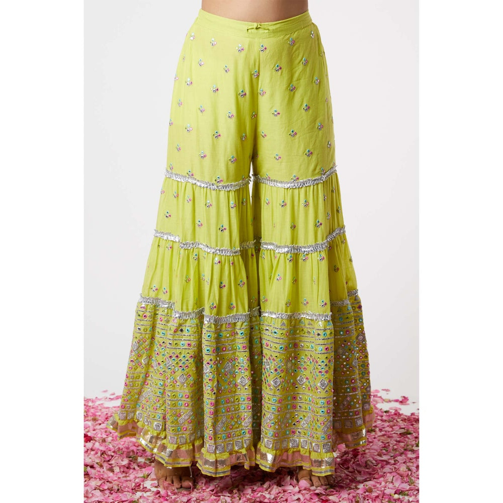 Gopi Vaid Noor Sleeveless Sharara (Set of 3)