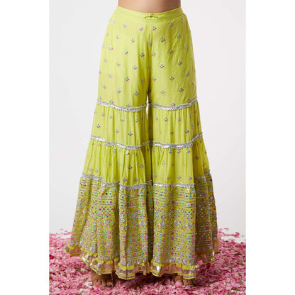 Gopi Vaid Noor Sleeveless Sharara (Set of 3)