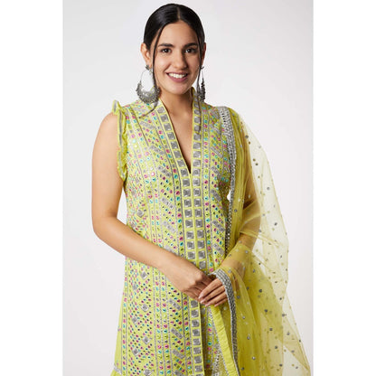 Gopi Vaid Noor Sleeveless Sharara (Set of 3)