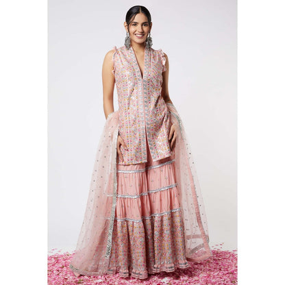 Gopi Vaid Noor Sleeveless Sharara (Set of 3)