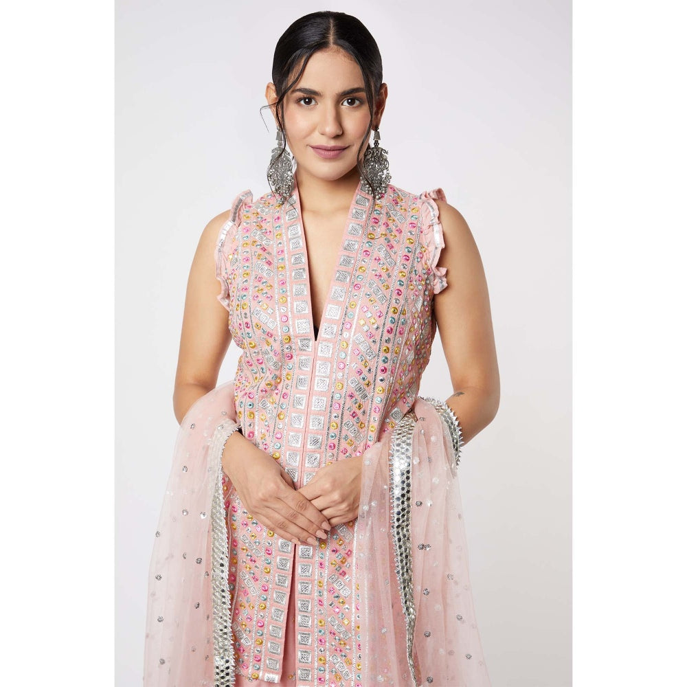 Gopi Vaid Noor Sleeveless Sharara (Set of 3)