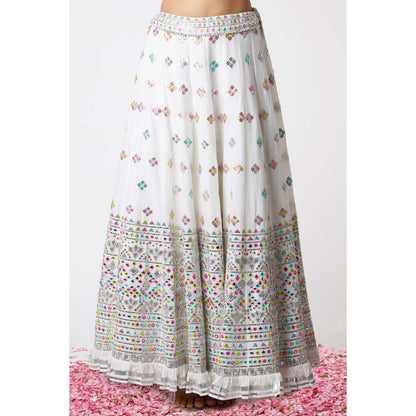 Gopi Vaid Noor Lehenga with Frill Sleeves (Set of 3)