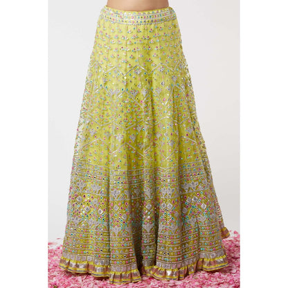 Gopi Vaid Noor Sleeveless Lehenga (Set of 3)