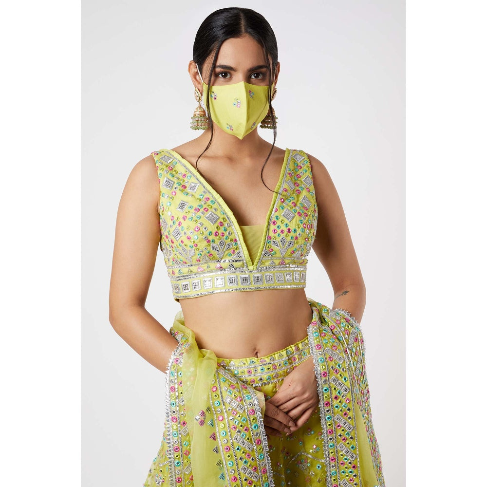 Gopi Vaid Noor Sleeveless Lehenga (Set of 3)