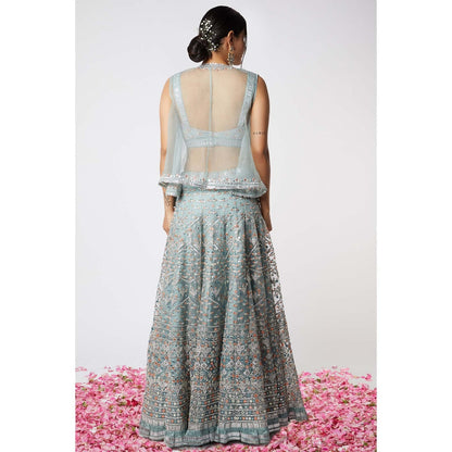 Gopi Vaid Noor Lehenga with Short Jacket (Set of 3)