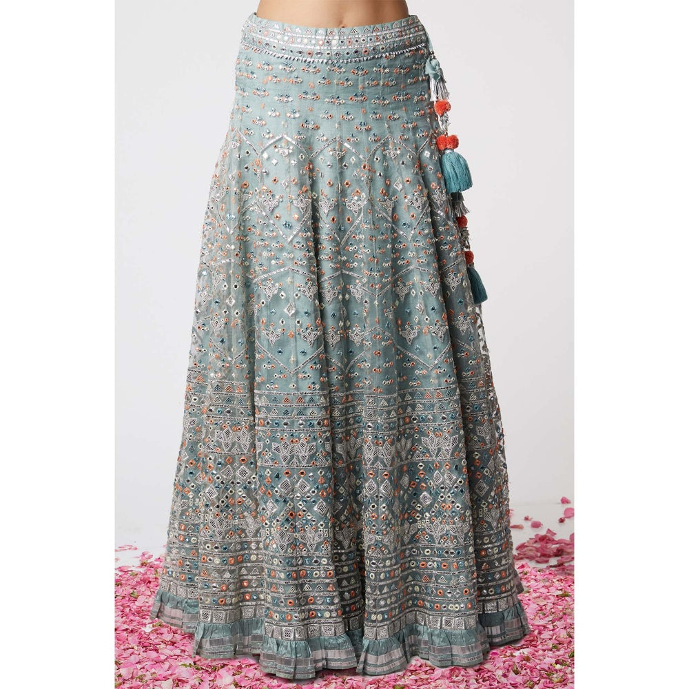 Gopi Vaid Noor Lehenga with Short Jacket (Set of 3)