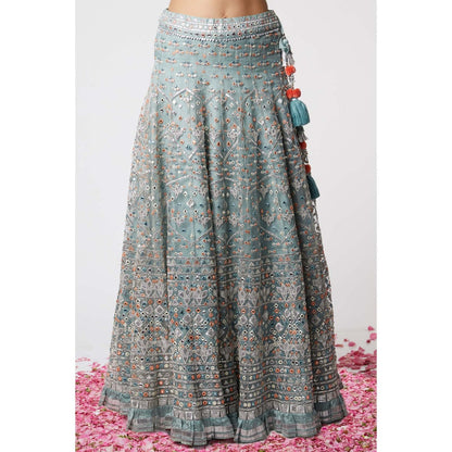 Gopi Vaid Noor Lehenga with Short Jacket (Set of 3)