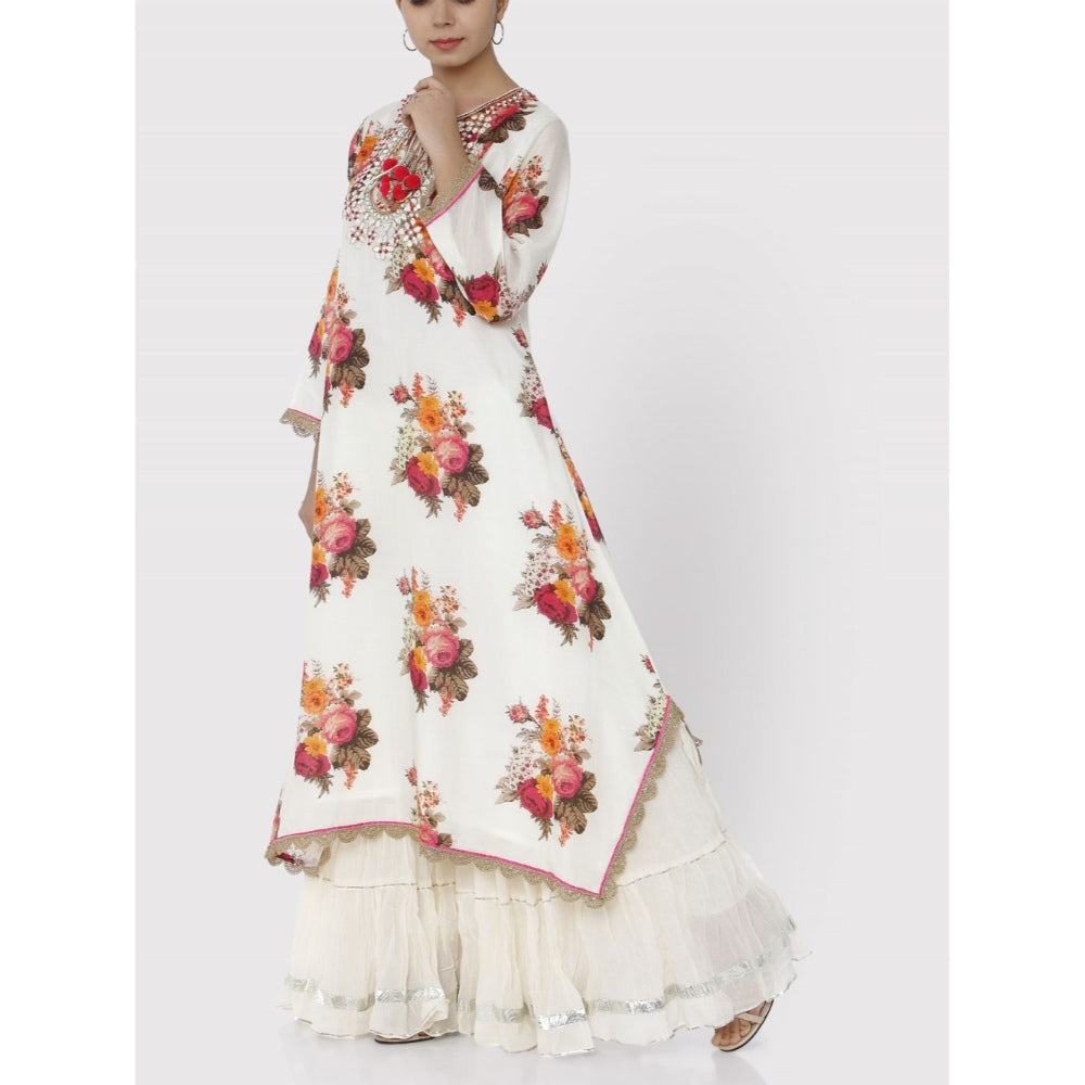 Gopi Vaid Cream Ahilya Kaftan Kurta