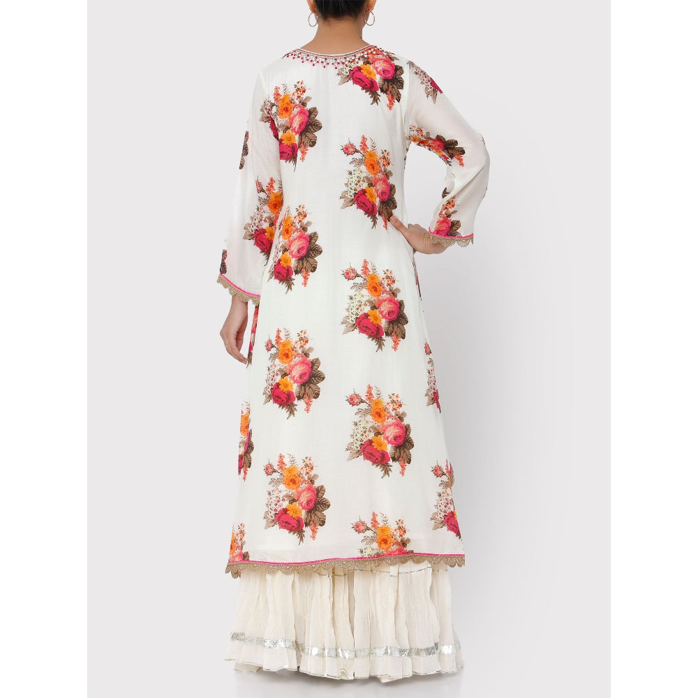 Gopi Vaid Cream Ahilya Kaftan Kurta