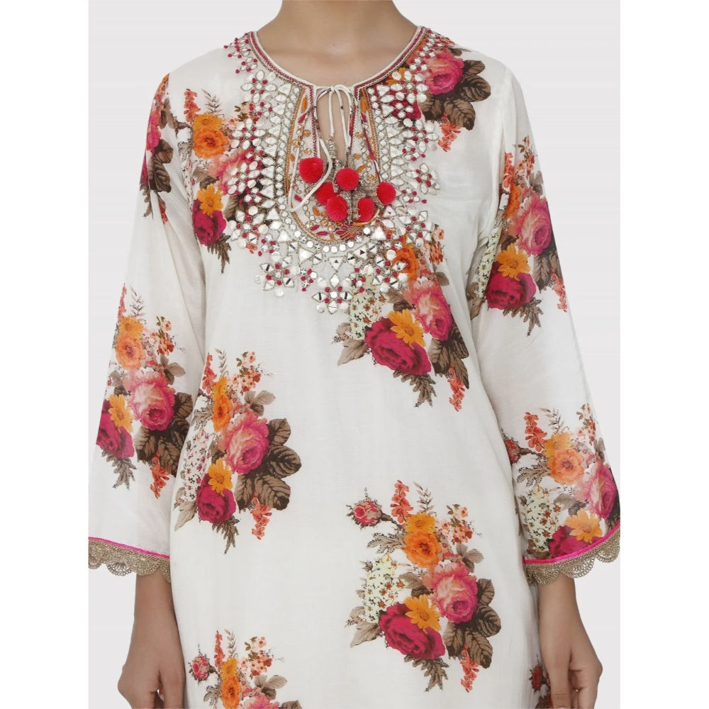 Gopi Vaid Cream Ahilya Kaftan Kurta