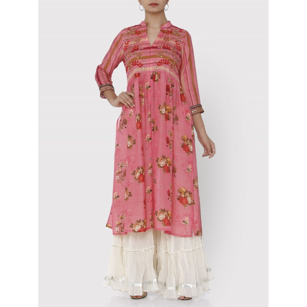 Gopi Vaid Pink Jaipur Jacket Kurta