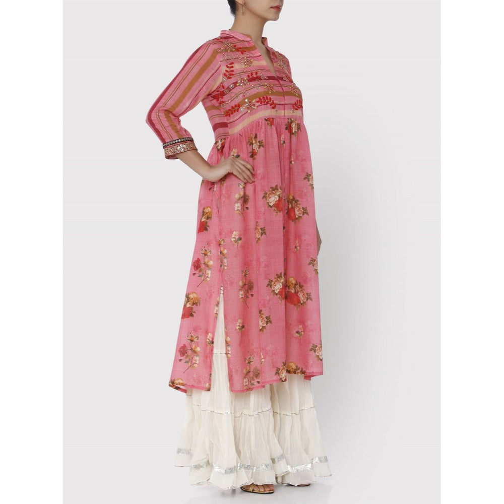 Gopi Vaid Pink Jaipur Jacket Kurta