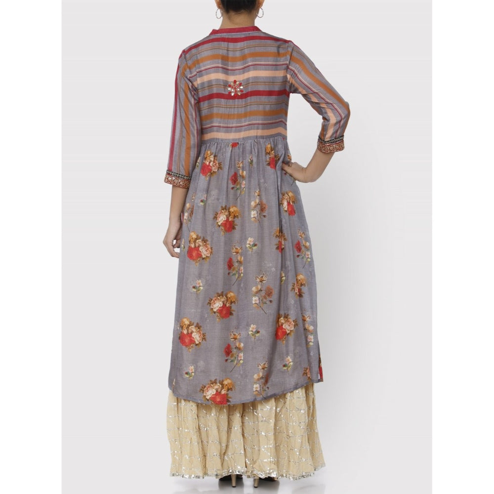 Gopi Vaid Grey Jaipur Jacket Kurta